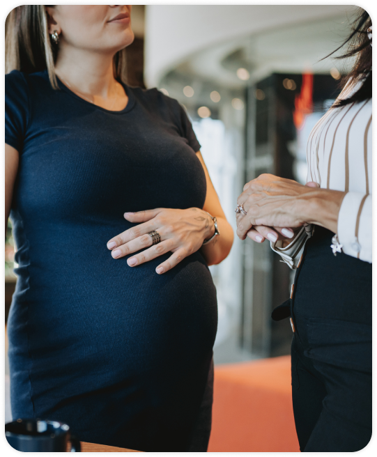 A pregnant worker